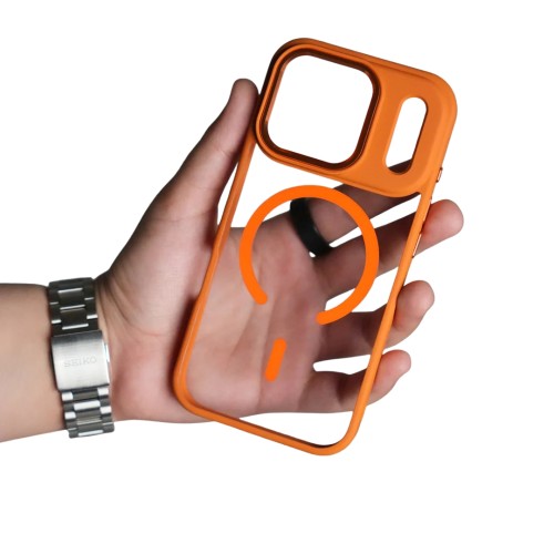 כיסוי שקוף מגנטי כתום קוסמי