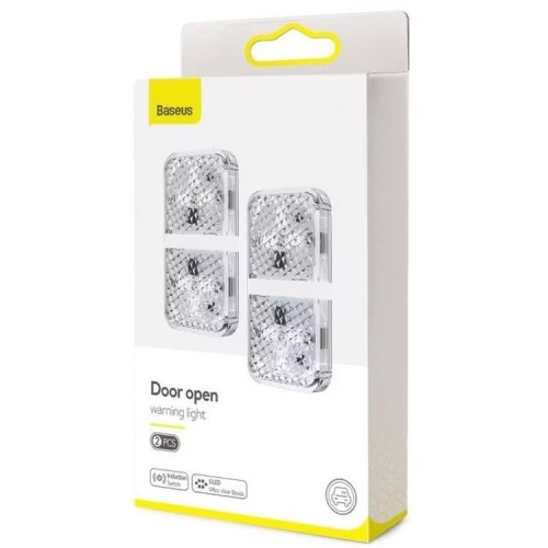 נורת אזהרה לפתיחת דלת של Baseus עם מנורת LED, אלומיניום + ABS + PC, עמידה למים, 2 יחידות - לבן