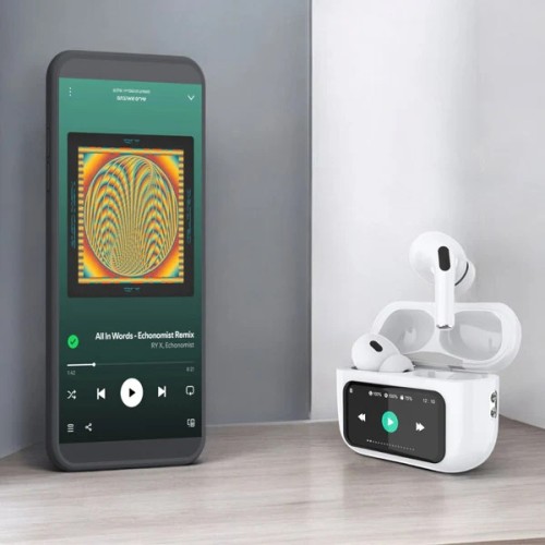 אוזניות בלוטוס אלחוטיות עם תיבת טעינה כולל מסך דיגיטלי