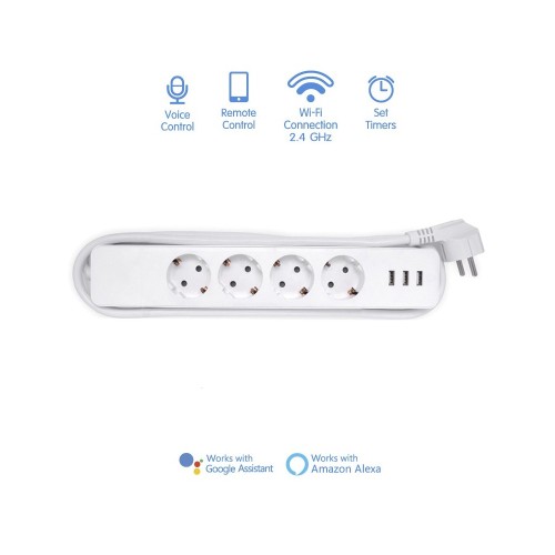 מפצל חשמל חכם WiFi חכם 4 שקעים+4USB
