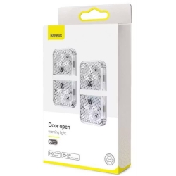 נורת אזהרה לפתיחת דלת של Baseus עם מנורת LED, אלומיניום + ABS + PC, עמידה למים, 2 יחידות - לבן